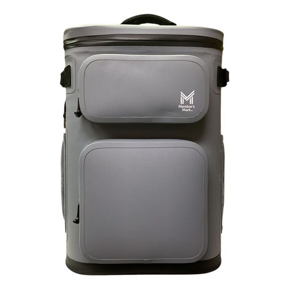 Grey - Member's Mark 24 Can Waterproof Multi-Pocket Backpack Cooler with Bottle - Picture 1 of 4